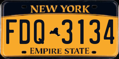 NY license plate FDQ3134