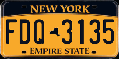 NY license plate FDQ3135