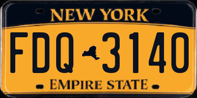 NY license plate FDQ3140
