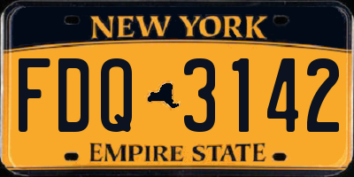 NY license plate FDQ3142