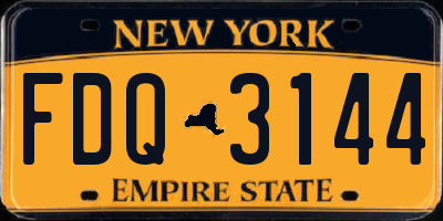 NY license plate FDQ3144