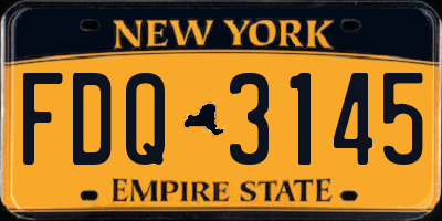NY license plate FDQ3145