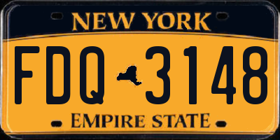 NY license plate FDQ3148