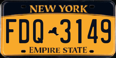 NY license plate FDQ3149