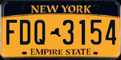 NY license plate FDQ3154