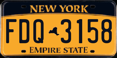 NY license plate FDQ3158