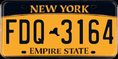 NY license plate FDQ3164