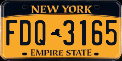 NY license plate FDQ3165