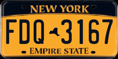 NY license plate FDQ3167