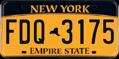 NY license plate FDQ3175