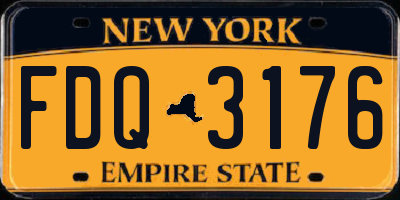 NY license plate FDQ3176