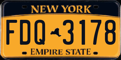 NY license plate FDQ3178