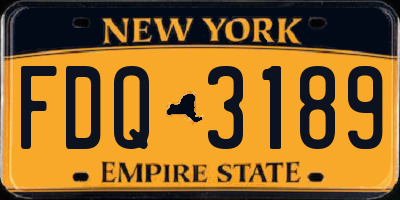 NY license plate FDQ3189