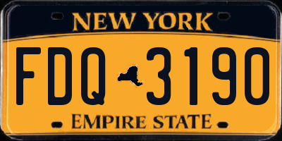 NY license plate FDQ3190