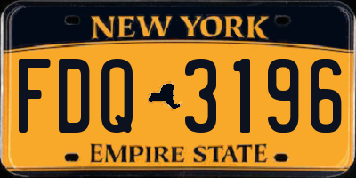 NY license plate FDQ3196