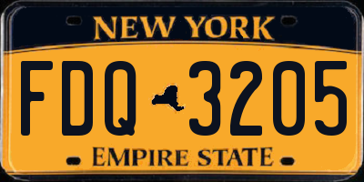 NY license plate FDQ3205