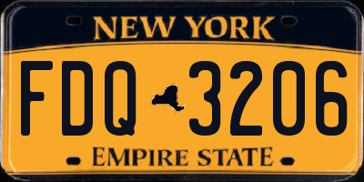 NY license plate FDQ3206