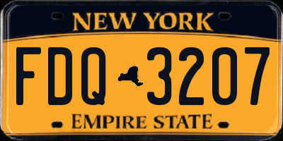 NY license plate FDQ3207