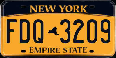 NY license plate FDQ3209