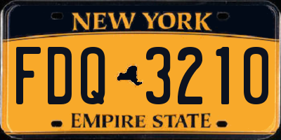 NY license plate FDQ3210