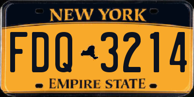 NY license plate FDQ3214