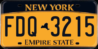 NY license plate FDQ3215