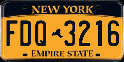 NY license plate FDQ3216