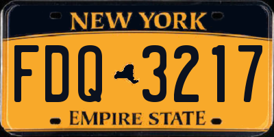 NY license plate FDQ3217