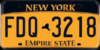 NY license plate FDQ3218