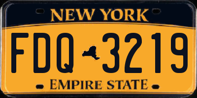 NY license plate FDQ3219