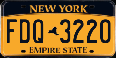 NY license plate FDQ3220