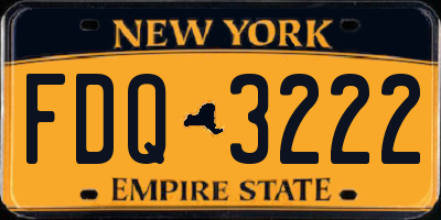 NY license plate FDQ3222