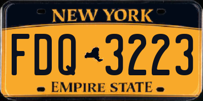 NY license plate FDQ3223