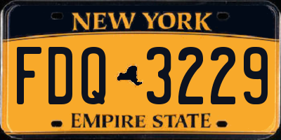 NY license plate FDQ3229