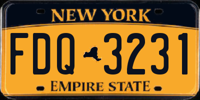 NY license plate FDQ3231