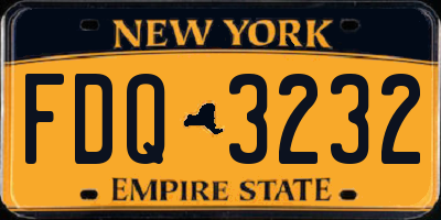 NY license plate FDQ3232