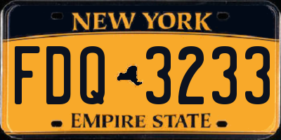NY license plate FDQ3233