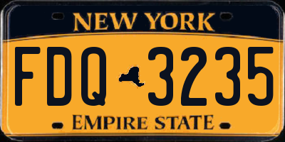 NY license plate FDQ3235