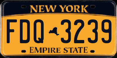NY license plate FDQ3239