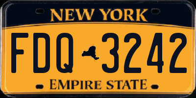 NY license plate FDQ3242