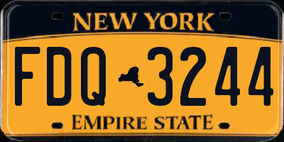 NY license plate FDQ3244