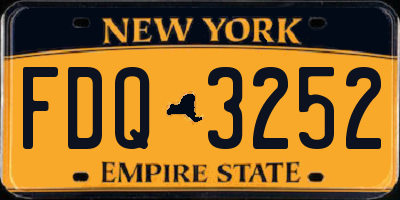 NY license plate FDQ3252