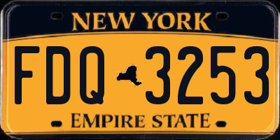 NY license plate FDQ3253