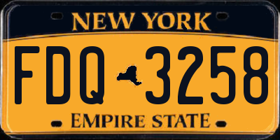 NY license plate FDQ3258