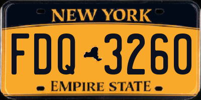 NY license plate FDQ3260