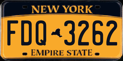 NY license plate FDQ3262