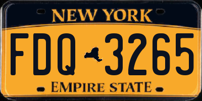 NY license plate FDQ3265