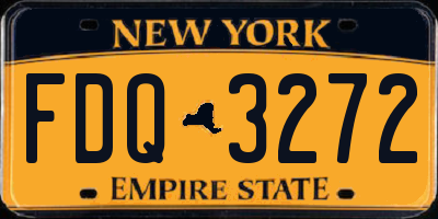 NY license plate FDQ3272