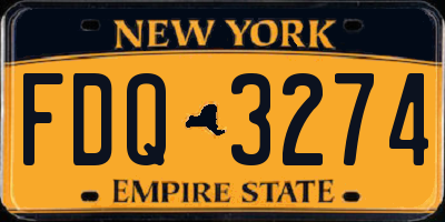 NY license plate FDQ3274