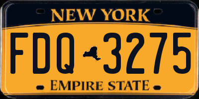 NY license plate FDQ3275